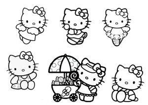 dibujos de hello kitty para colorear