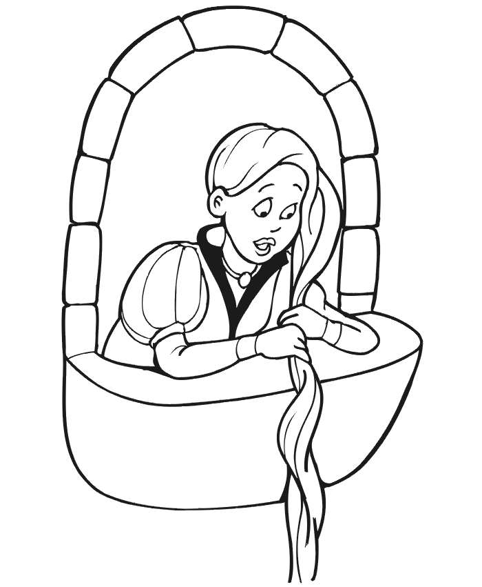 dibujos de rapunzel para colorear