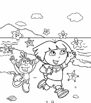 dora exploradora para colorear