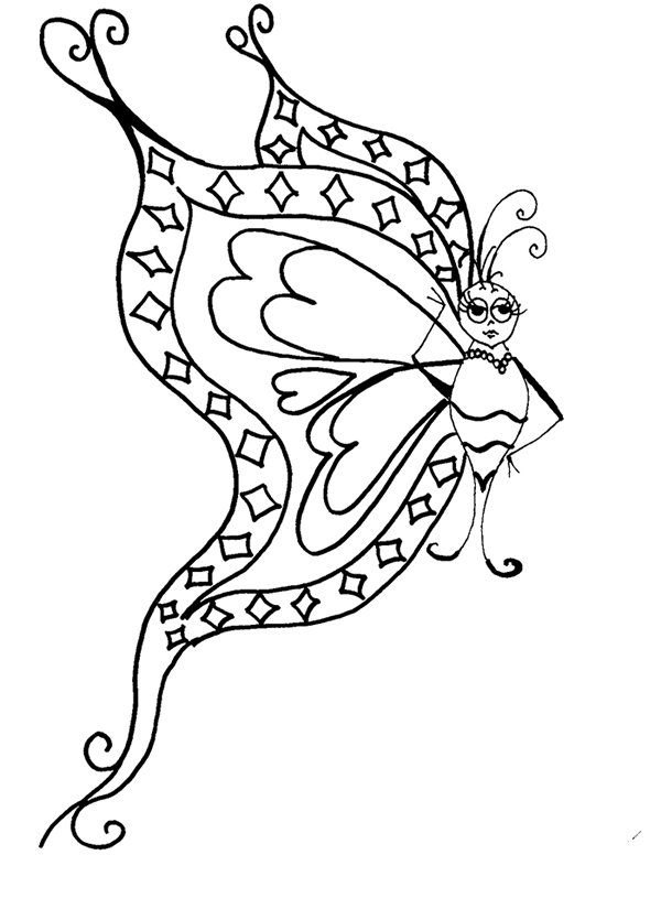 dibujo para colorear de mariposa