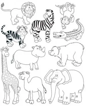 dibujos de animales salvajes para colorear