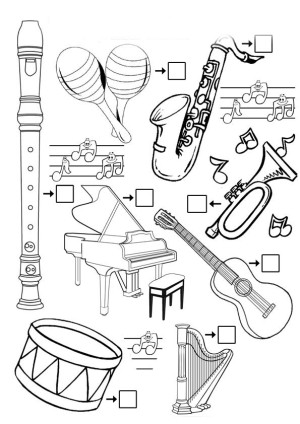 Instrumentos musicales para colorear