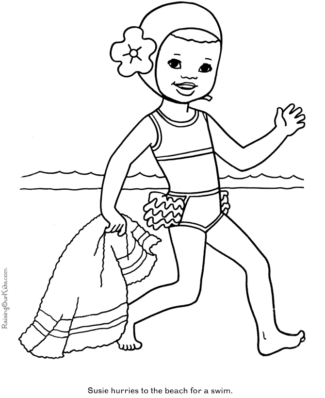 dibujos para colorear de la playa