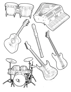 imagenes para colorear de instrumentos musicales