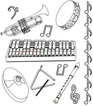 instrumentos musicales para colorear e imprimir