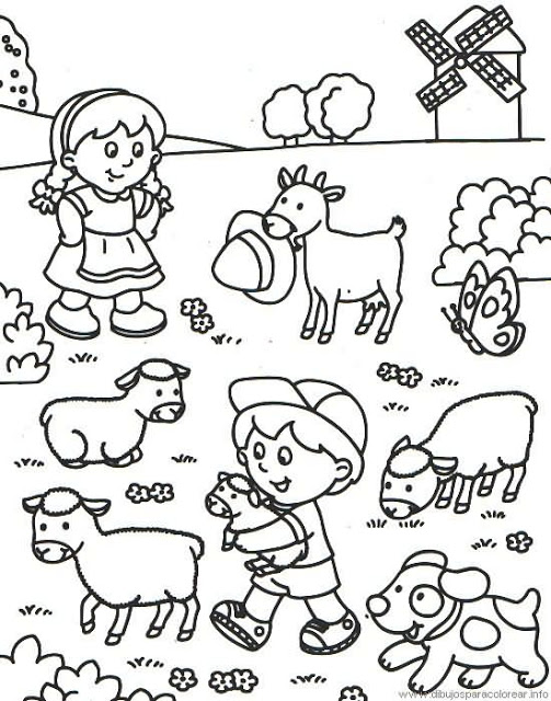 animales de granja para colorear