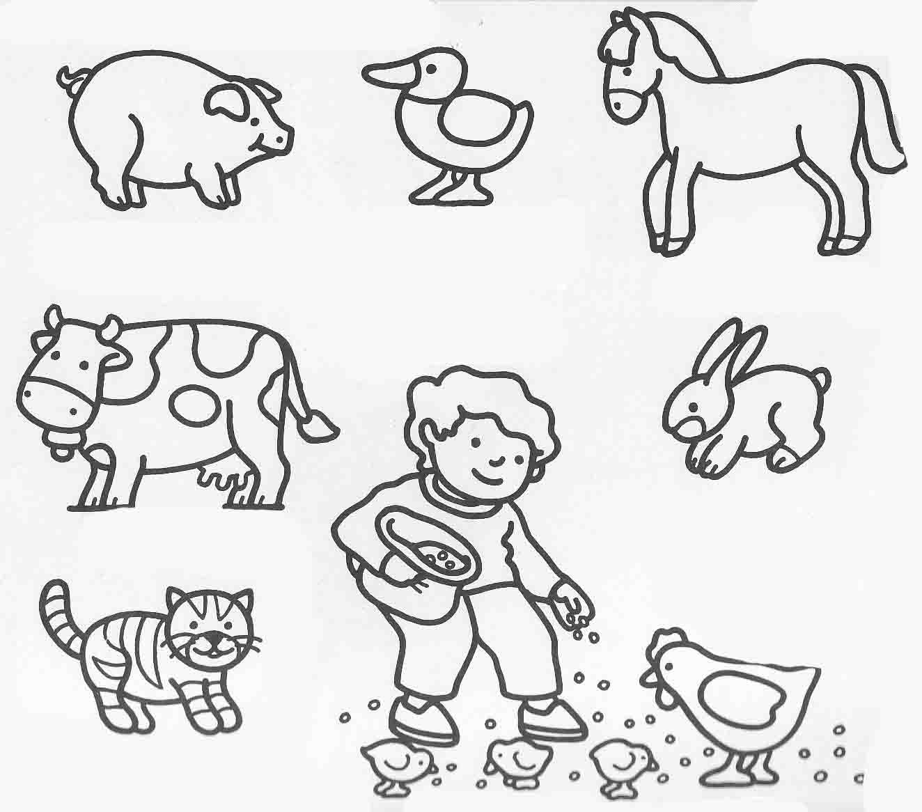 animales de la granja para colorear