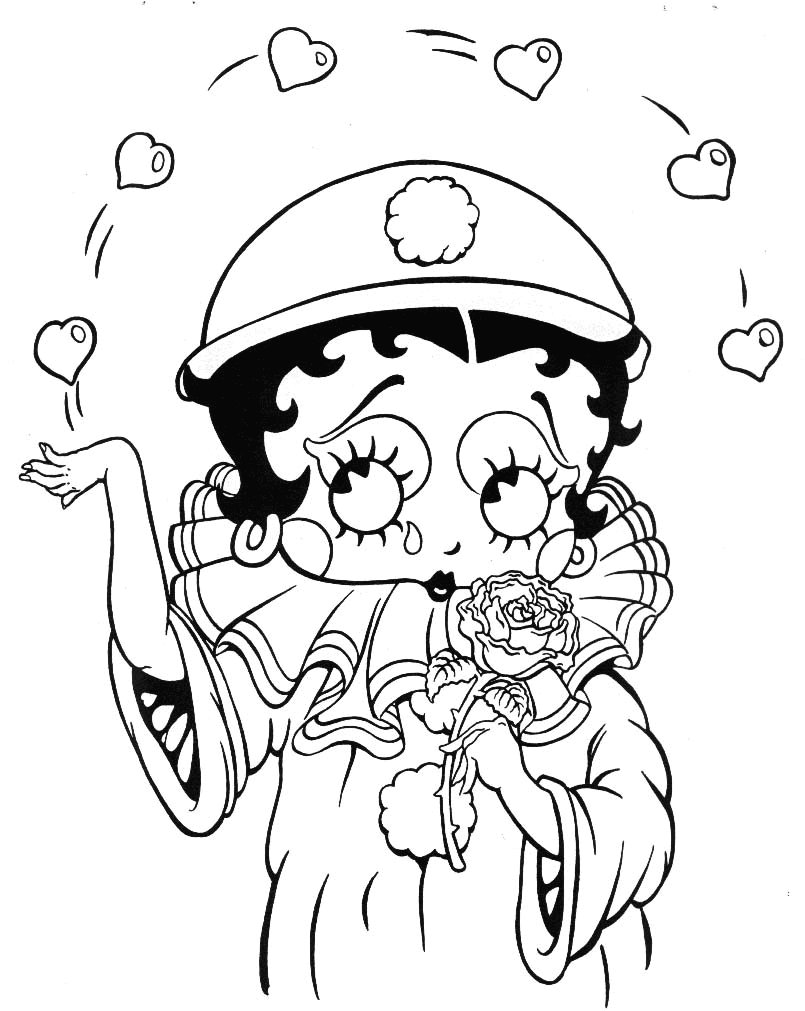 betty boop para colorear e imprimir