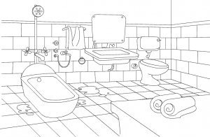 Baño para colorear Baño para colorear