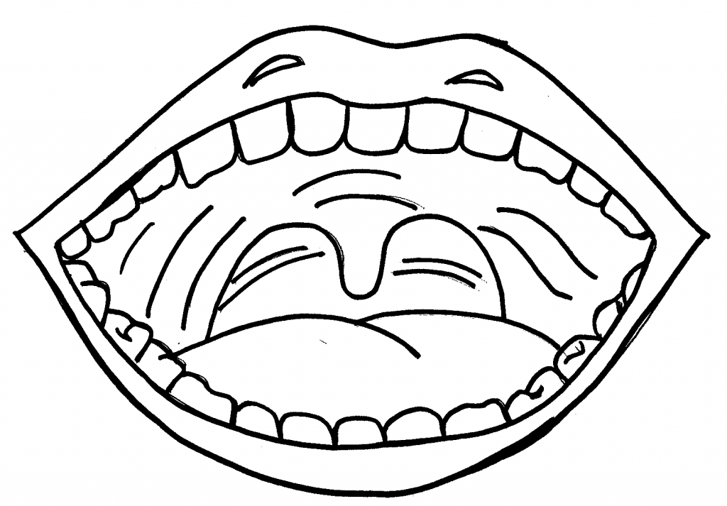 Boca para colorear, pintar e imprimir