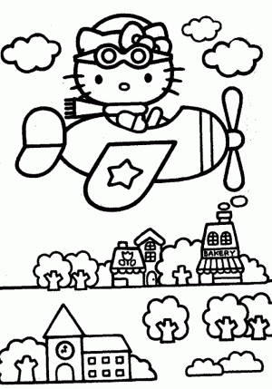 Hello Kitty para colorear, pintar e imprimir