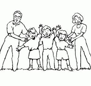 dibujo de una familia para colorear