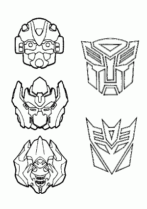 Transformers para colorear, pintar e imprimir