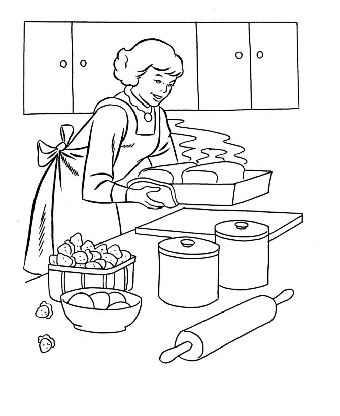 dibujos para colorear cocinera