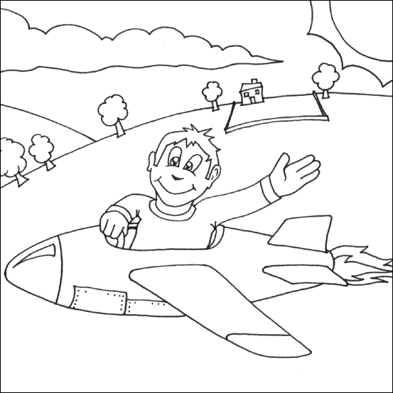 dibujos para colorear de aviones infantiles