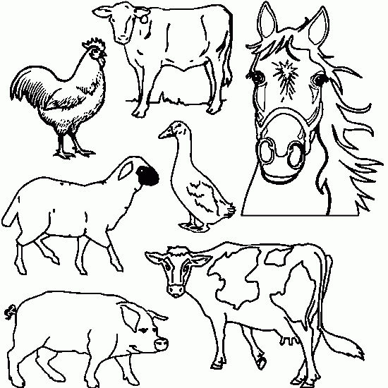 imagenes de animales de granja para colorear