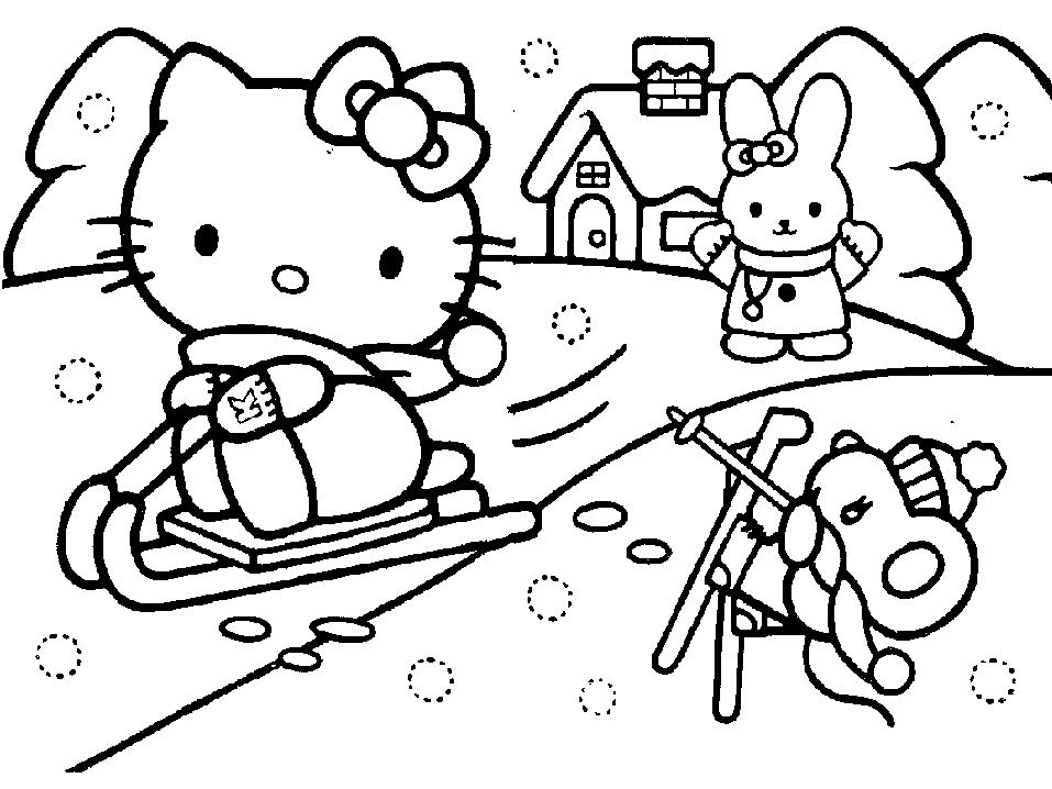 imagenes para colorear hello kitty