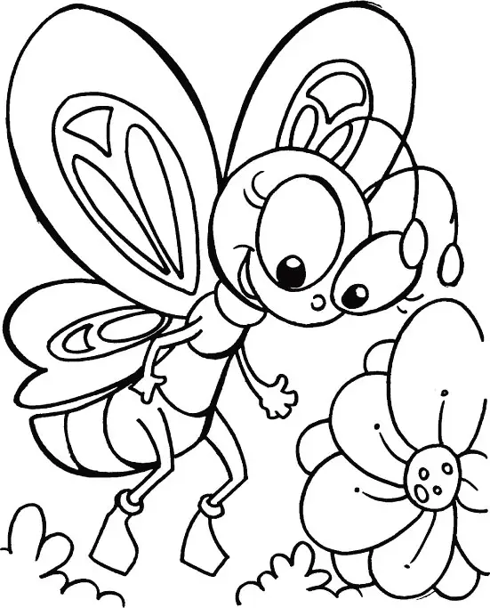 mariposa con flores dibujos para colorear