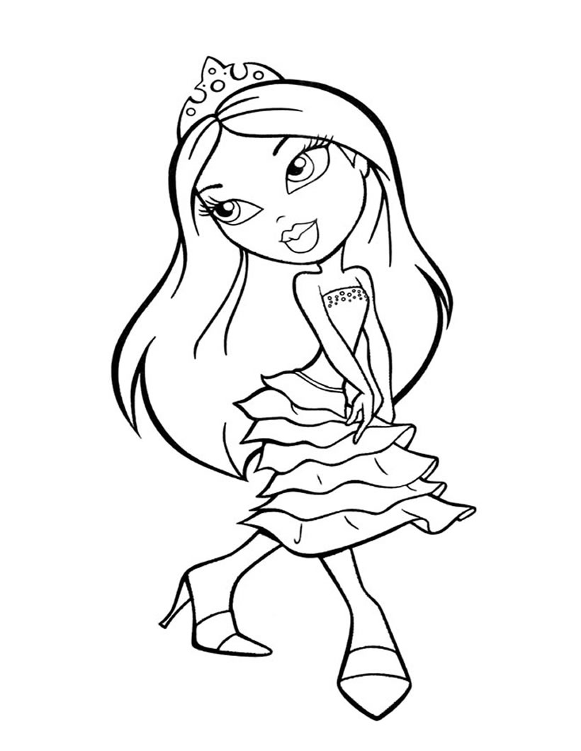 princesa bratz para colorear