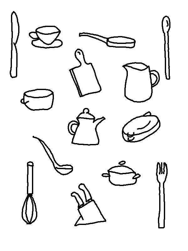 utensilios de cocina para pintar