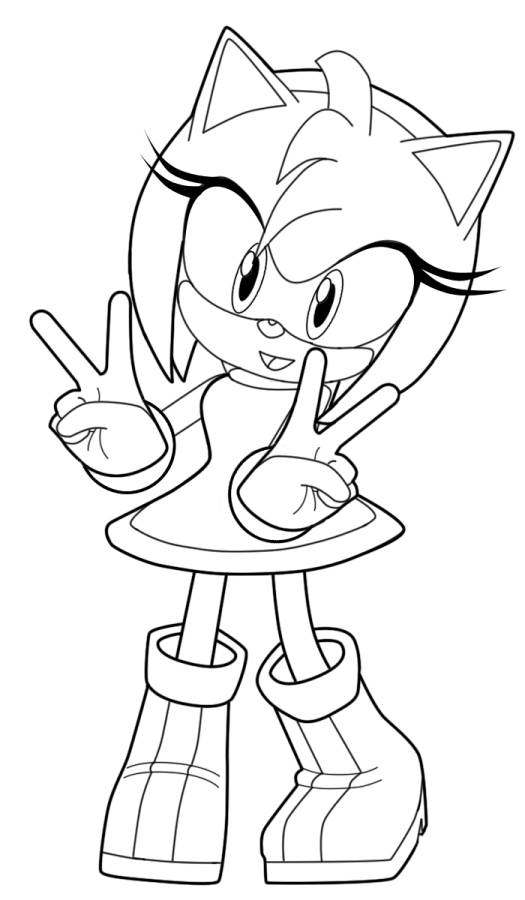 amy sonic para colorear