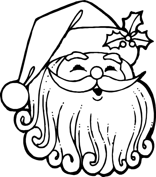 Papa Noel para colorear, pintar e imprimir