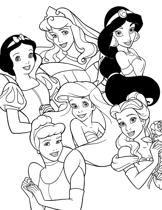 colorear princesas de disney