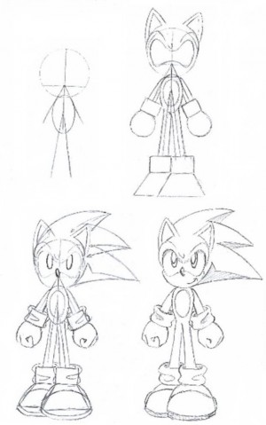 como dibujar a sonic