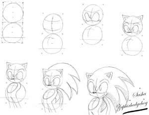 como dibujar sonic