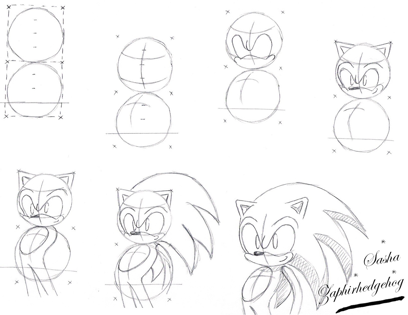 como dibujar sonic