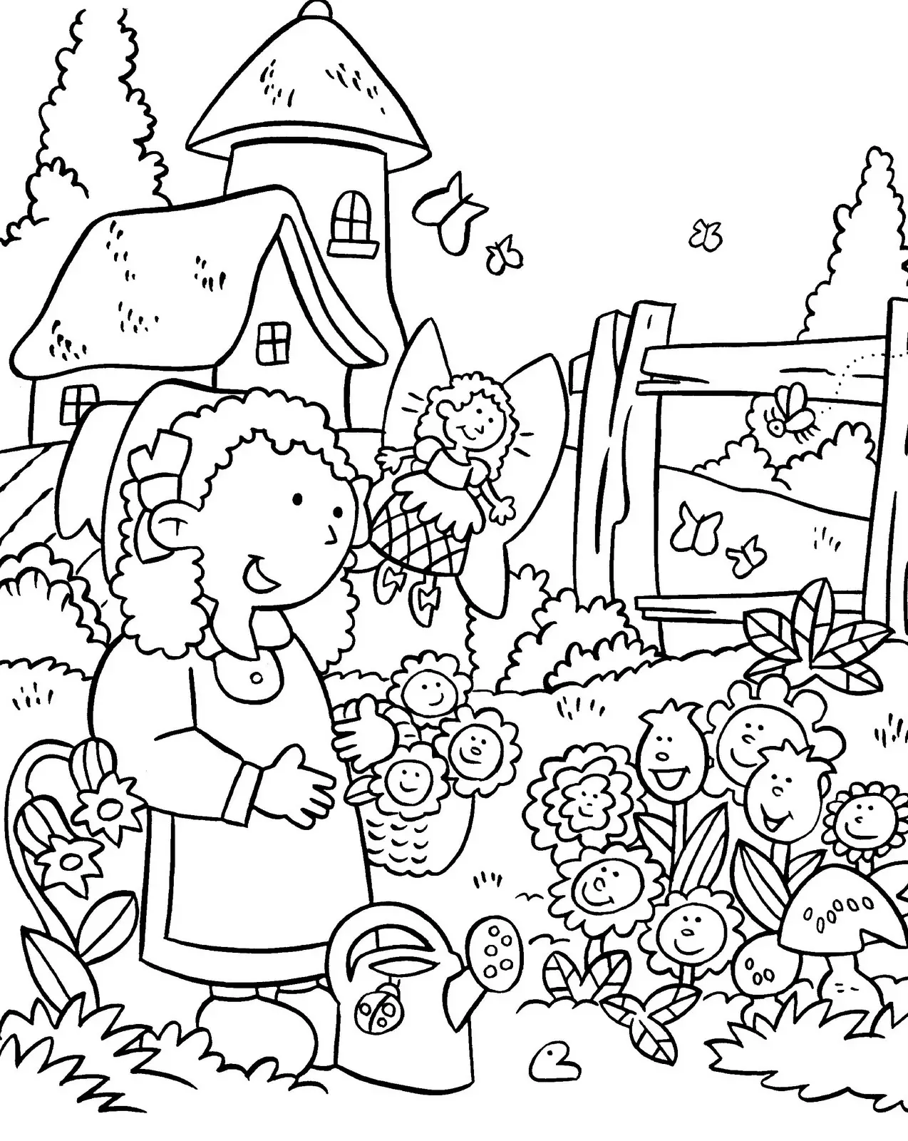 como dibujar un jardin
