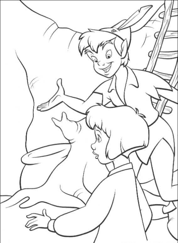 cuento de peter pan pan para colorear