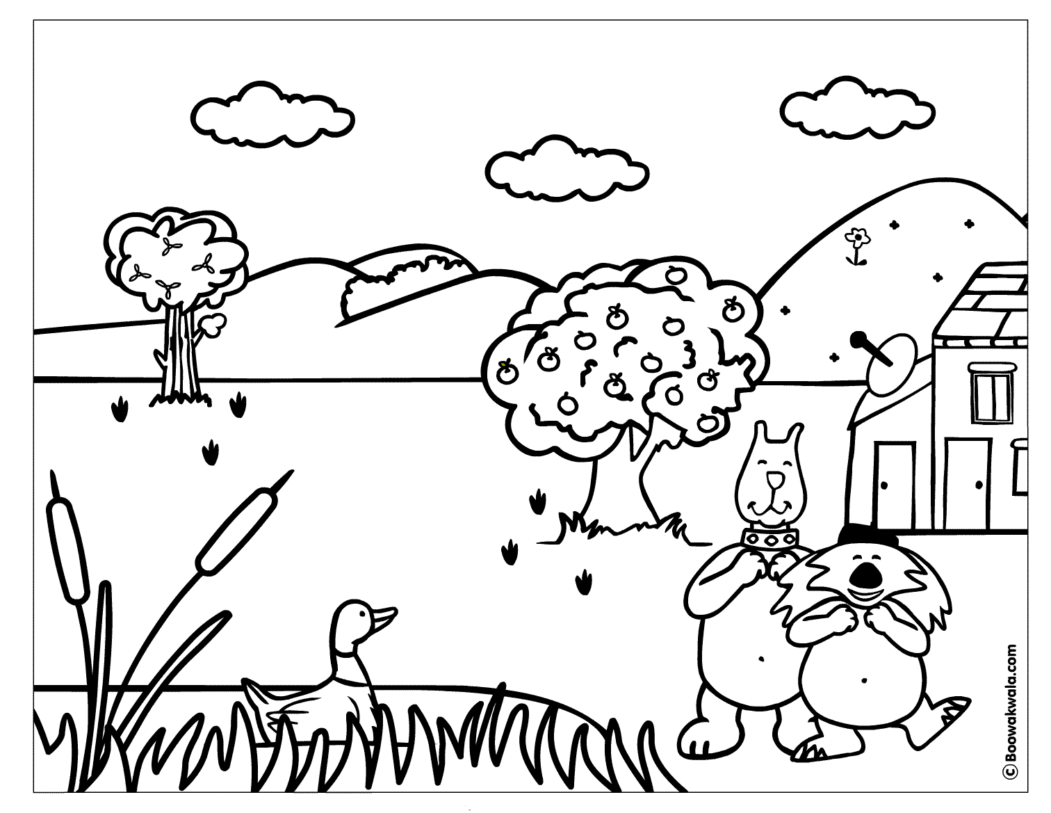 dbujo de un jardin para colorear