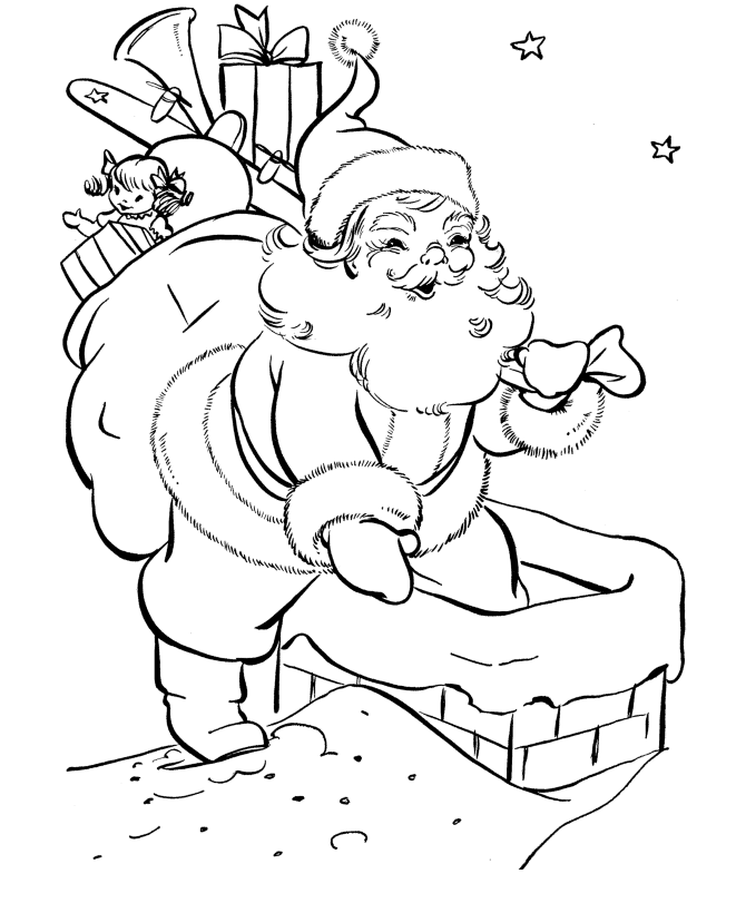 dibujo de papa noel para imprimir