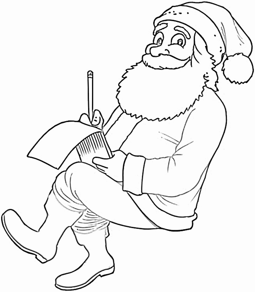 dibujo para colorear de santa claus