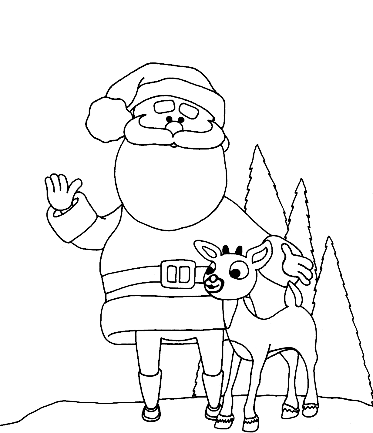 dibujos de papa noel para colorear