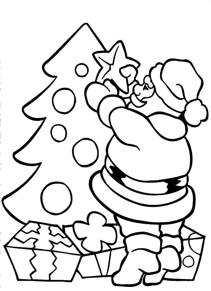 dibujos para colorear santa claus