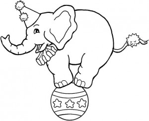 elefante equilibrista para colorear