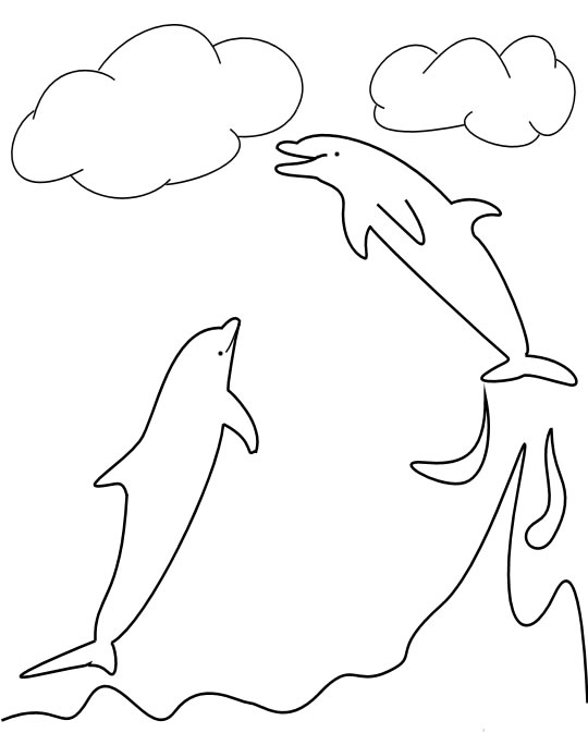 imagen de delfines para colorear