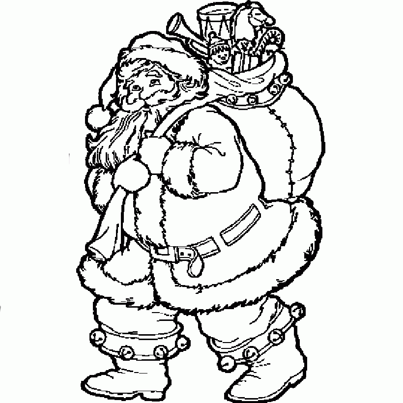 imagen de santa claus para colorear