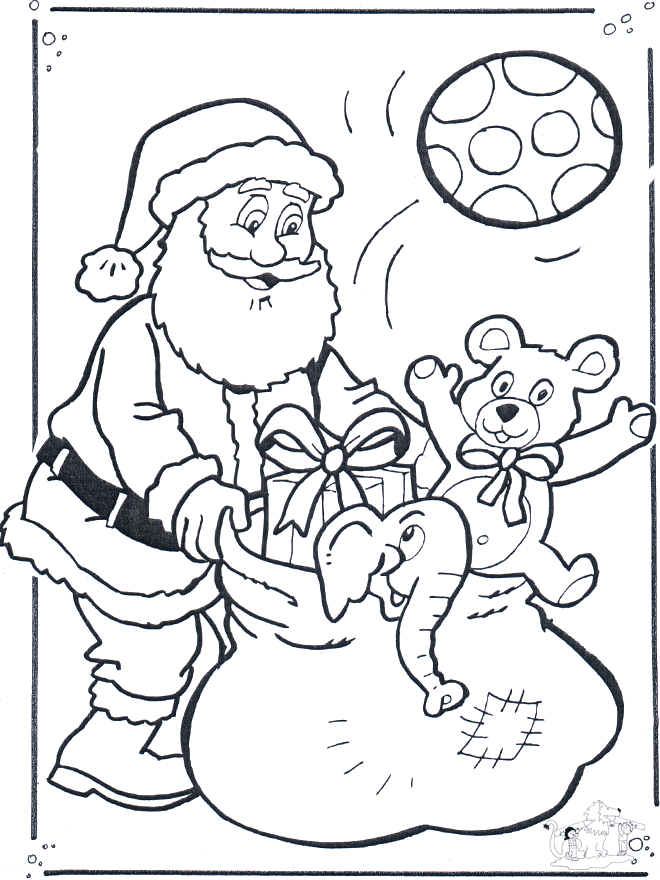 imagen papa noel para colorear