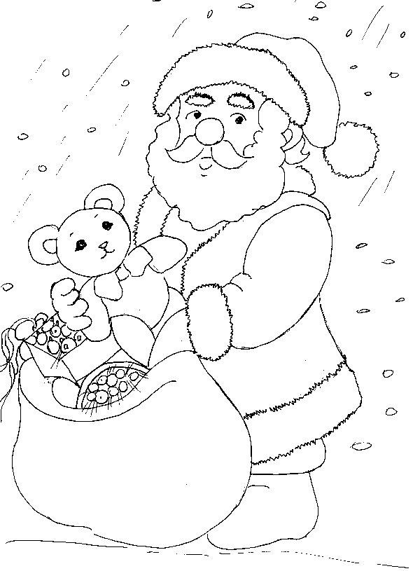 imagen santa claus para colorear