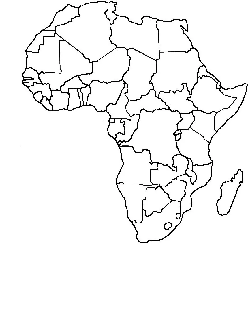 mapa de africa para colorear