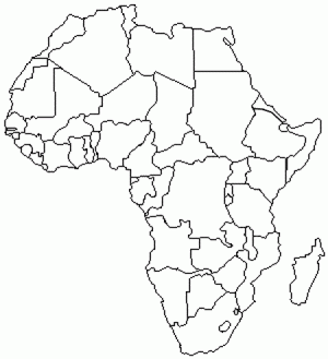 mapa politico de africa para colorear