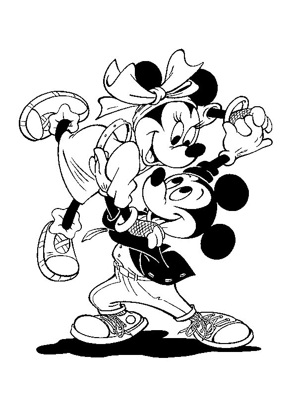 mickey minnie para colorear