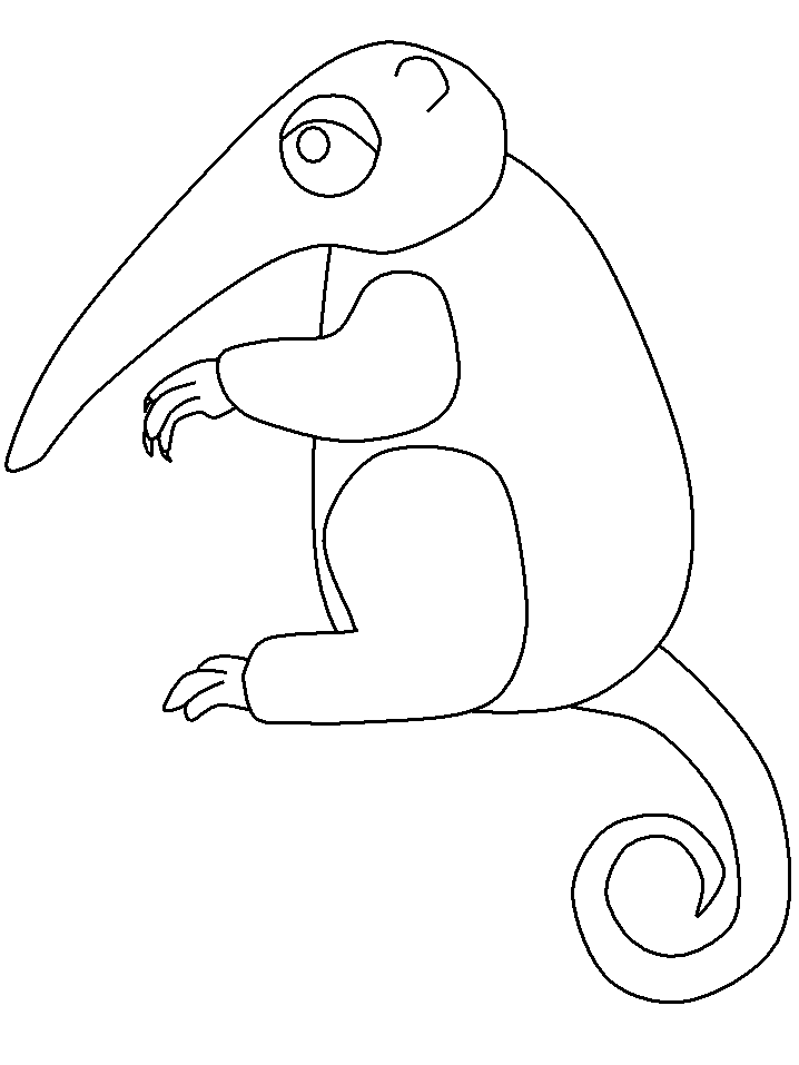 oso hormiguero para colorear