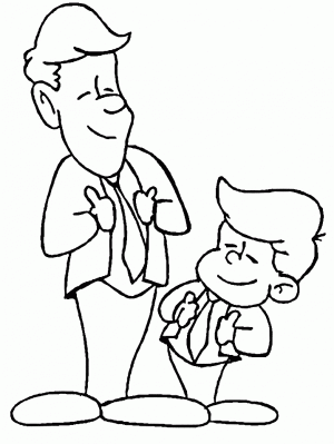 padre y hijo para colorear