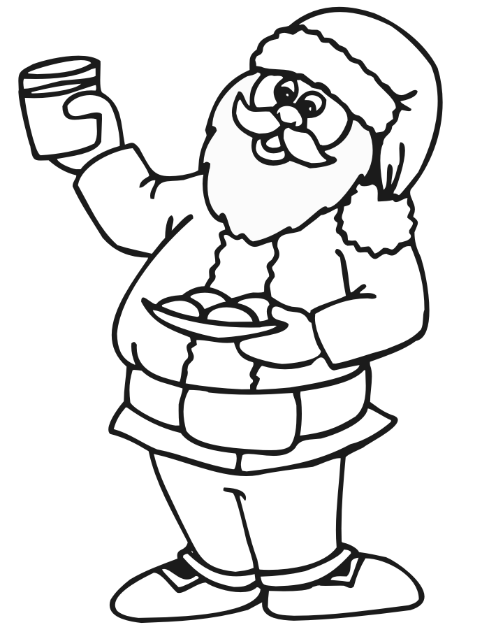 papa noel dibujo para colorear