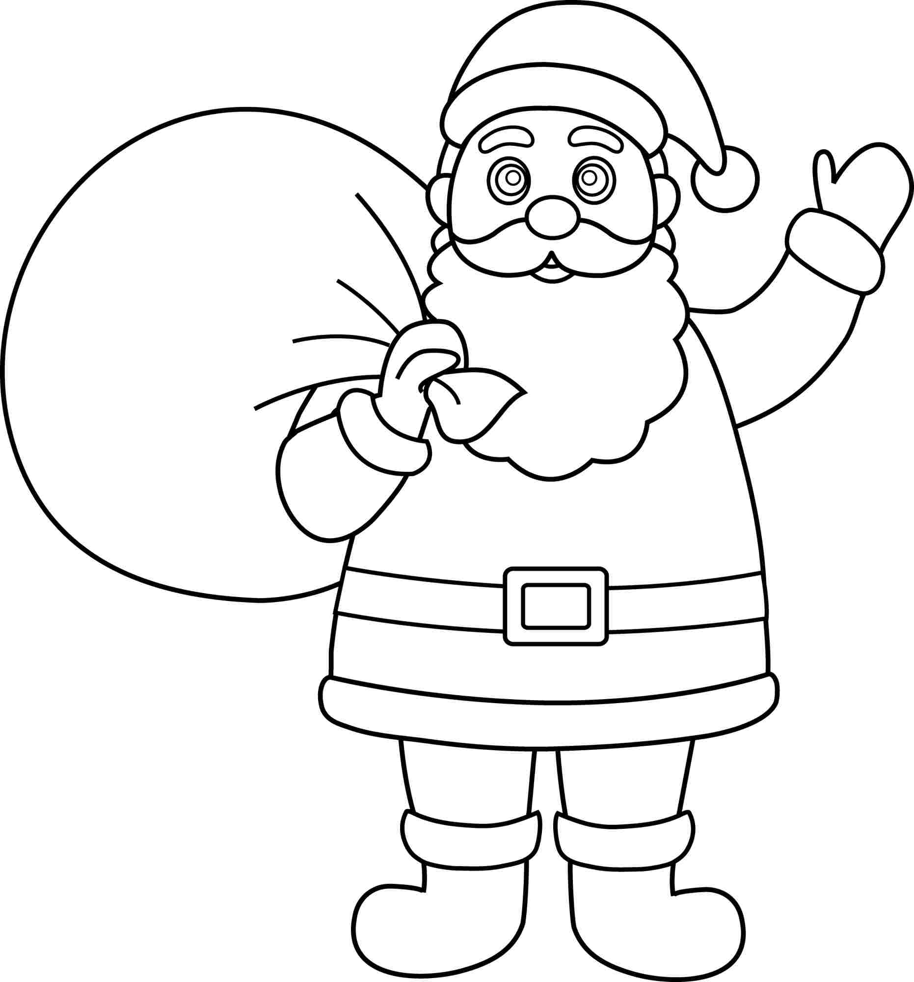 papa noel para pintar colorear