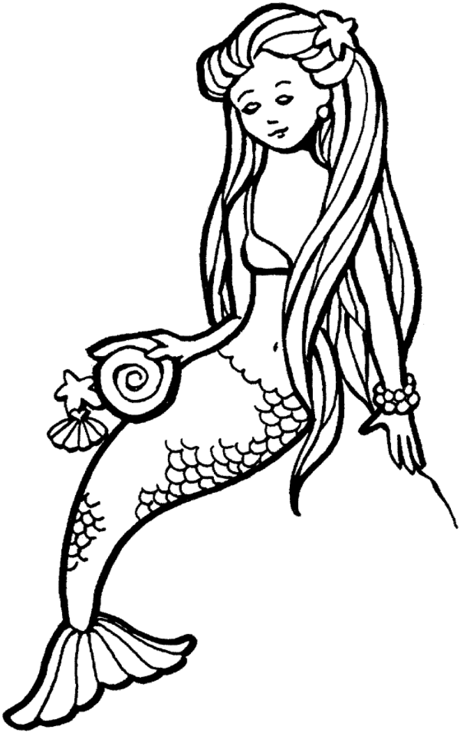 sirena para colorear